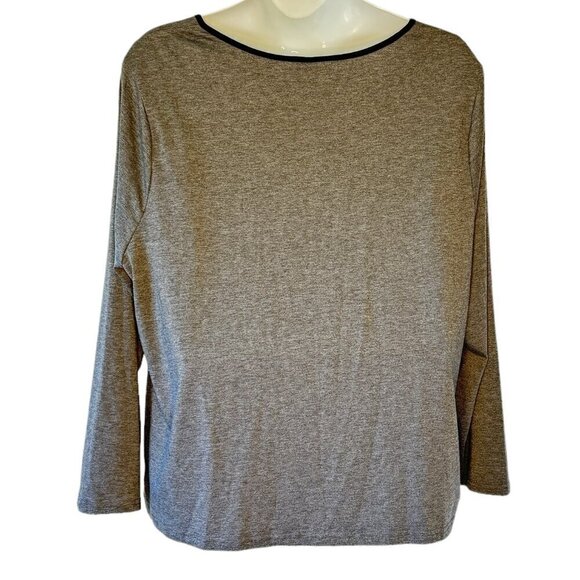 NORACORA NEW WITH TAGS Smock Style Flowy Top Grey with Black Trim Buttons  3XL - Picture 3 of 7